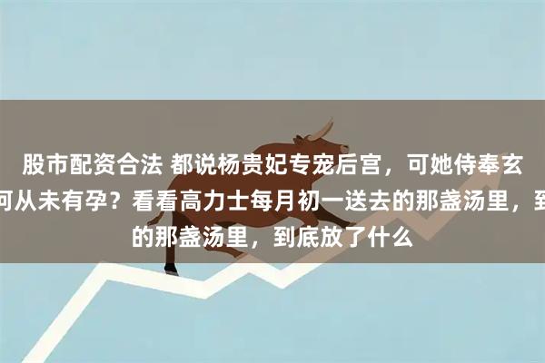 股市配资合法 都说杨贵妃专宠后宫，可她侍奉玄宗十八年为何从未有孕？看看高力士每月初一送去的那盏汤里，到底放了什么