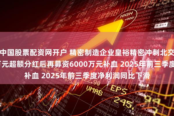 中国股票配资网开户 精密制造企业皇裕精密冲刺北交所上市：6800万元超额分红后再募资6000万元补血 2025年前三季度净利润同比下滑